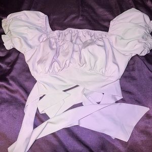 Light Purple wrap around crop top